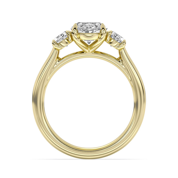 2.09ct Centurion Oval Lab Diamond Three Stone Engagement Ring Image 4 Arezzo Jewelers Elmwood Park, IL