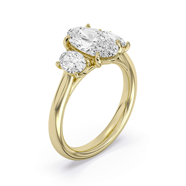 2.09ct Centurion Oval Lab Diamond Three Stone Engagement Ring Image 5 Arezzo Jewelers Elmwood Park, IL