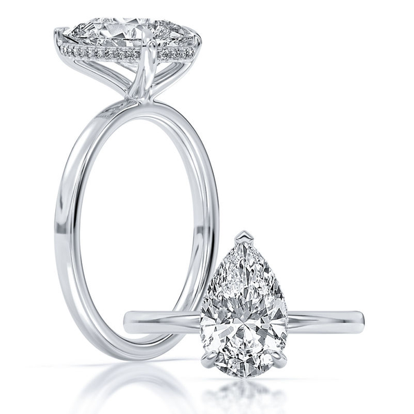 3.11ct Centurion Pear Lab Diamond Hidden Halo Engagement Ring Arezzo Jewelers Elmwood Park, IL