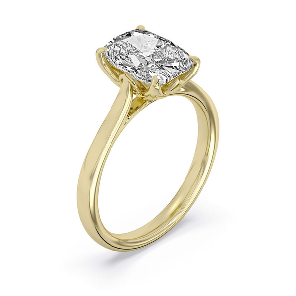 3.07ct Centurion Cushion Lab Diamond Tulip Head Engagement Ring Image 5 Arezzo Jewelers Elmwood Park, IL