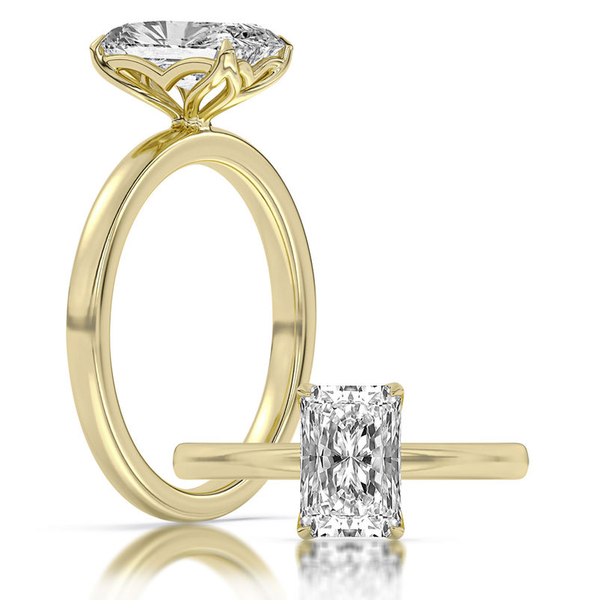 2.06ct Centurion Radiant Lab Diamond Tulip Head Engagement Ring Arezzo Jewelers Elmwood Park, IL