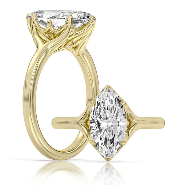 2.56ct Centurion Marquise Lab Diamond Tulip Head Engagement Ring Arezzo Jewelers Elmwood Park, IL