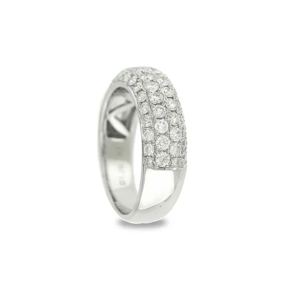 18K White Gold Pave Diamond Anniversary Band Image 2 Arezzo Jewelers Elmwood Park, IL