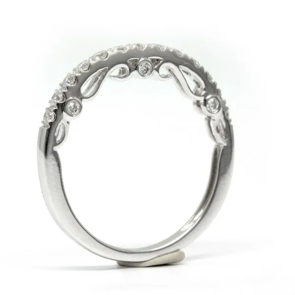 14K White Gold Diamond Wedding Band Image 2 Arezzo Jewelers Elmwood Park, IL