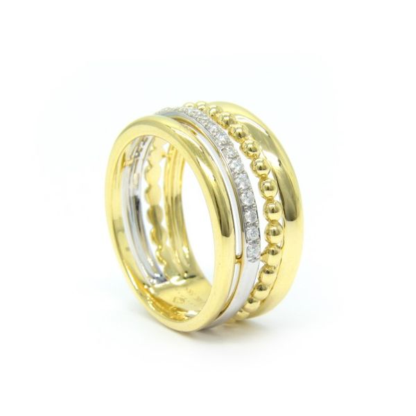Two Tone Diamond Designer Fashion Ring - .19cts Image 2 Arezzo Jewelers Elmwood Park, IL