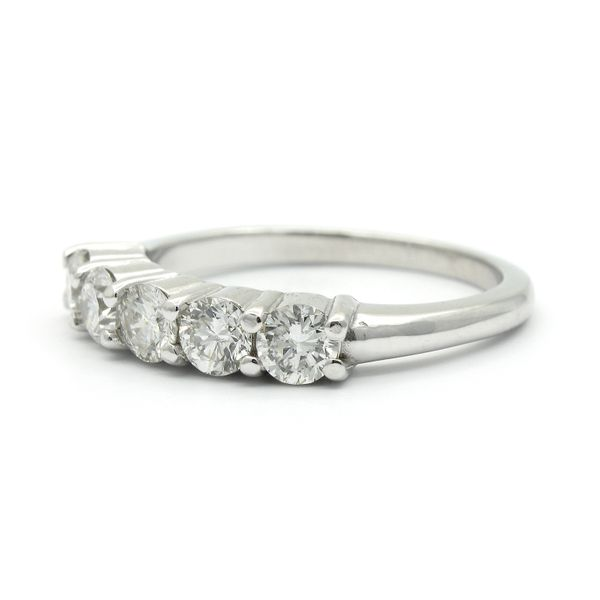 14k White Gold 5-Stone Diamond Anniversary Ring Image 2 Arezzo Jewelers Elmwood Park, IL