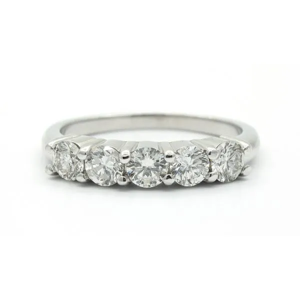 14k White Gold 5-Stone Diamond Anniversary Ring Arezzo Jewelers Elmwood Park, IL