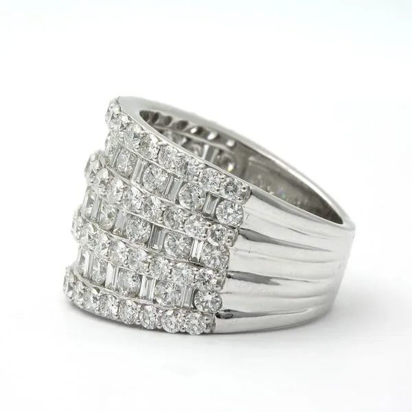 18k Seven Row Diamond Anniversary Band Image 2 Arezzo Jewelers Elmwood Park, IL