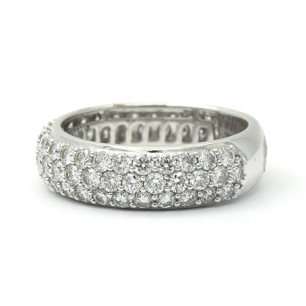 18k Three Row Pave Diamond Ring Image 2 Arezzo Jewelers Elmwood Park, IL