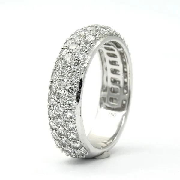 18k Three Row Pave Diamond Ring Image 3 Arezzo Jewelers Elmwood, IL