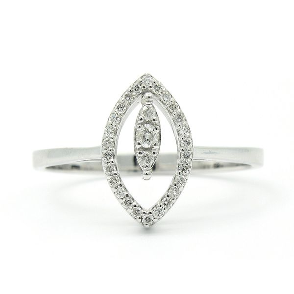 14k White Gold and Diamond Marquis Style Ring Arezzo Jewelers Elmwood Park, IL