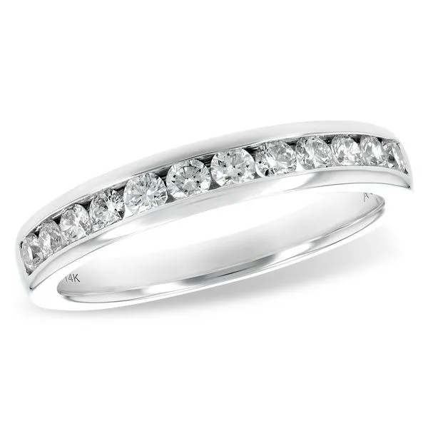 14k White Gold Channel Set Diamond Wedding Band, .50cts TW Arezzo Jewelers Elmwood Park, IL