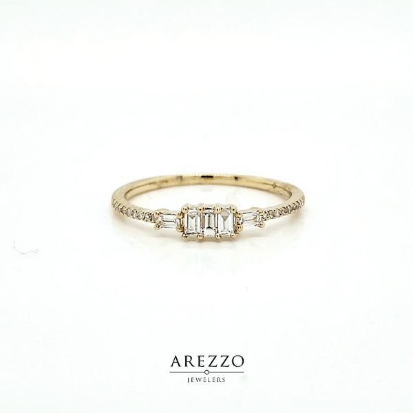 14k Yellow Gold Baguette and Round Diamond Ring Arezzo Jewelers Elmwood Park, IL