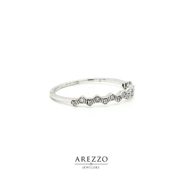 14k White Gold Diamond Stackable Ring Image 2 Arezzo Jewelers Elmwood Park, IL