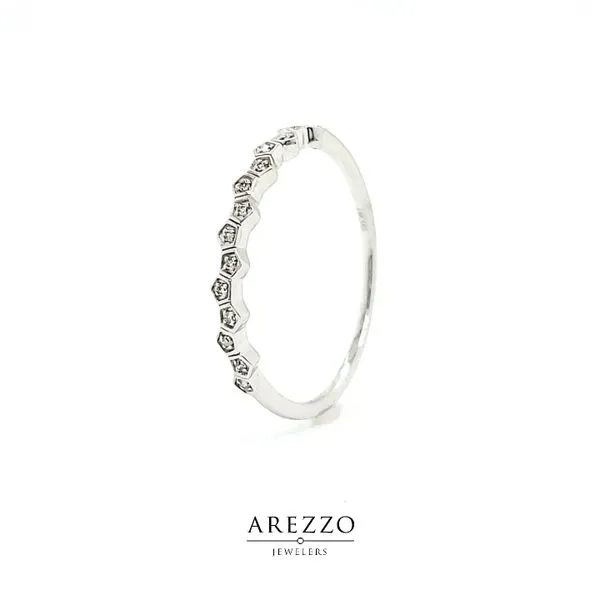 14k White Gold Diamond Stackable Ring Image 3 Arezzo Jewelers Elmwood Park, IL