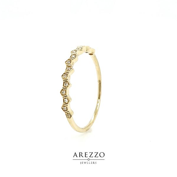 14k Yellow Gold Diamond Stackable Ring Image 3 Arezzo Jewelers Elmwood Park, IL