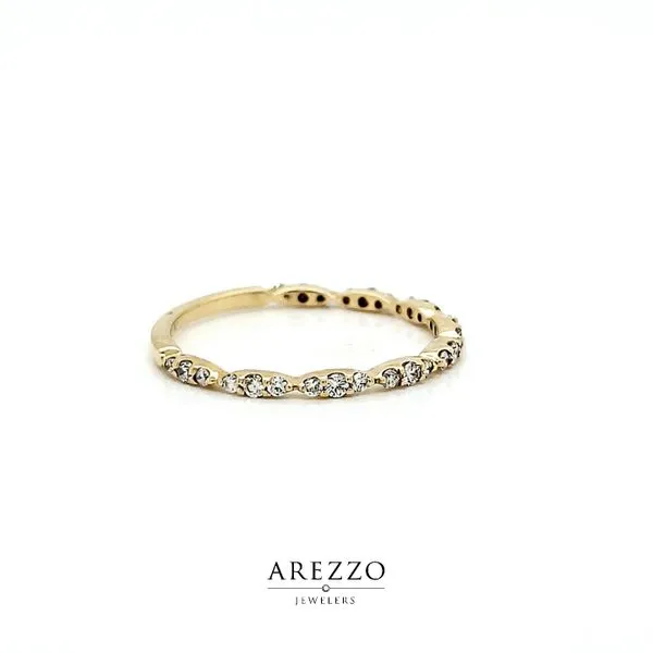 14k Yellow Gold Petite Stackable Diamond Wedding Band Image 2 Arezzo Jewelers Elmwood Park, IL