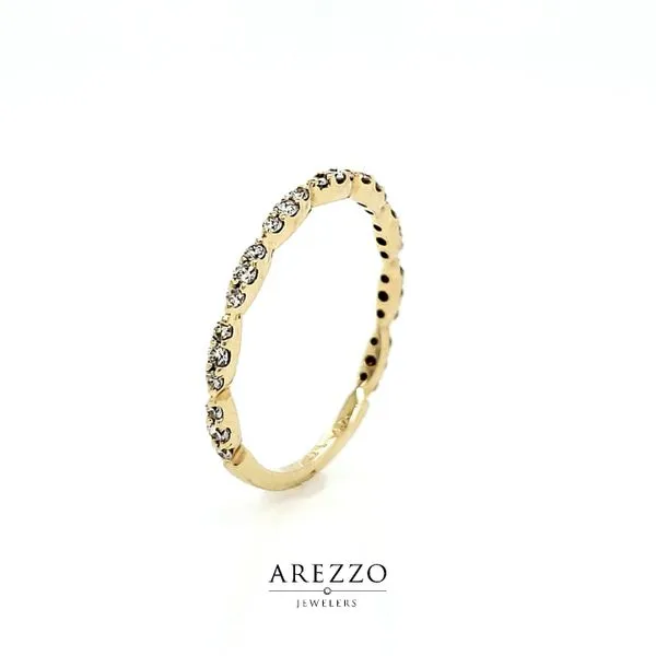 14k Yellow Gold Petite Stackable Diamond Wedding Band Image 3 Arezzo Jewelers Elmwood Park, IL