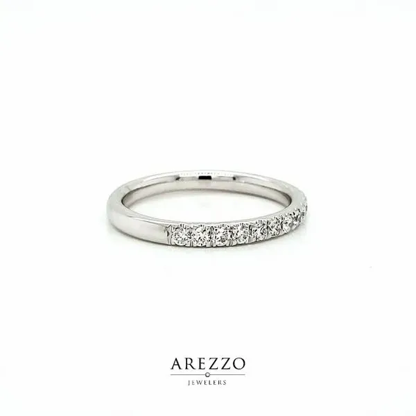 14k White Gold Pave Diamond Stackable Wedding Ring, .35cts Image 2 Arezzo Jewelers Elmwood Park, IL