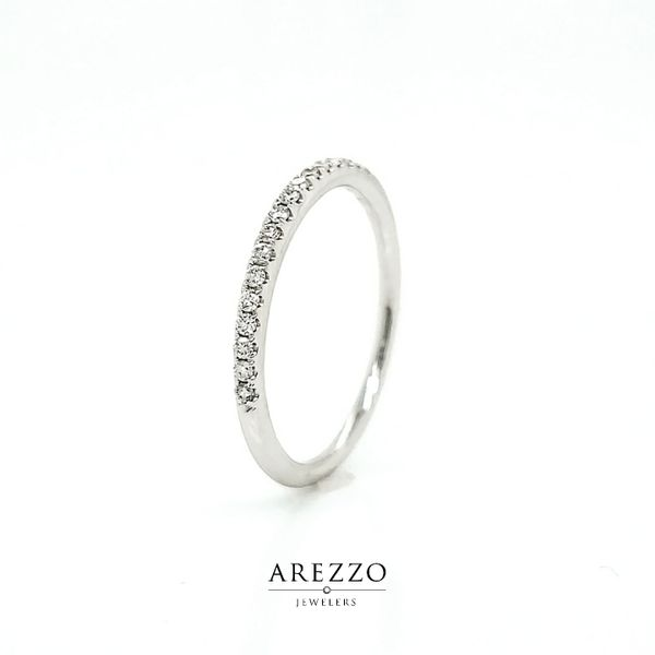 14k White Gold Petite Diamond Stackable Wedding Band, .16cts Image 3 Arezzo Jewelers Elmwood Park, IL