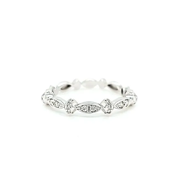 Diamond Stackable Wedding Ring in 14k White Gold, .12cts Arezzo Jewelers Elmwood Park, IL