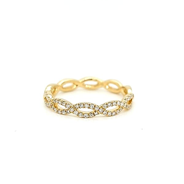 14k Yellow Gold Diamond Twist Wedding Band / Anniversary Ring Arezzo Jewelers Elmwood Park, IL
