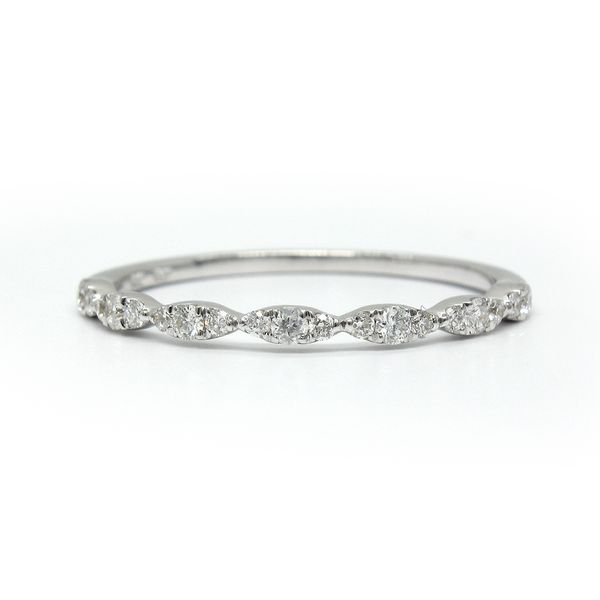 14K White Gold Diamond Stackable Wedding Band / Anniversary Ring, .21cts Arezzo Jewelers Elmwood Park, IL