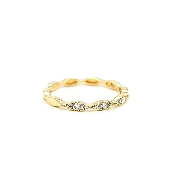 Yellow Gold Diamond Stackable Wedding Band / Anniversary Ring, .16cts Image 2 Arezzo Jewelers Elmwood Park, IL