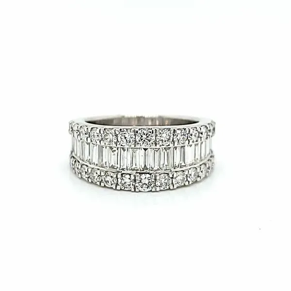 18k White Gold Diamond Three Row Anniversary Band, 5.33cts TW Image 2 Arezzo Jewelers Elmwood Park, IL