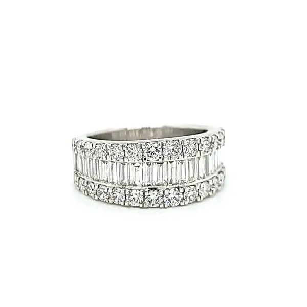 18k White Gold Diamond Three Row Anniversary Band, 5.33cts TW Image 3 Arezzo Jewelers Elmwood Park, IL