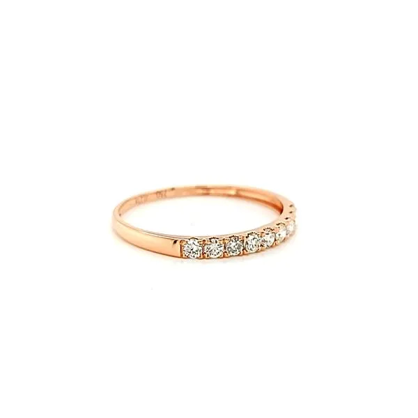 18k Rose Gold 9 Stone Diamond Wedding Band Image 2 Arezzo Jewelers Elmwood Park, IL