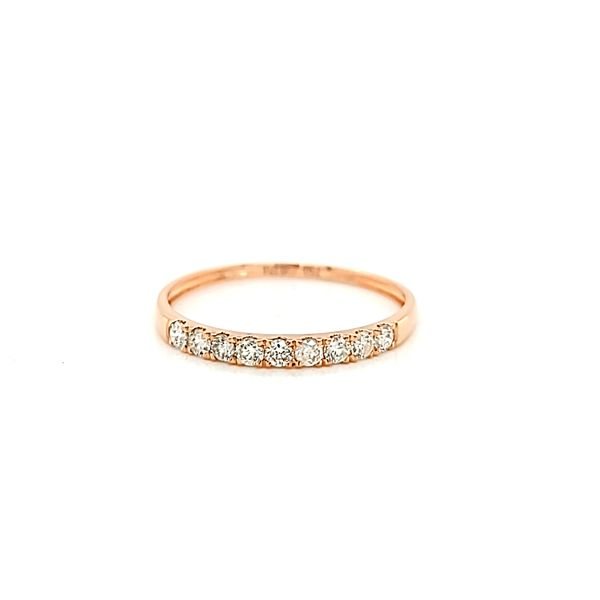 18k Rose Gold 9 Stone Diamond Wedding Band Arezzo Jewelers Elmwood Park, IL