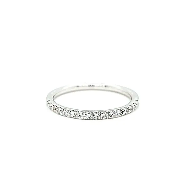 14k White Gold Single Row Diamond Wedding Band, .30cts Arezzo Jewelers Elmwood Park, IL