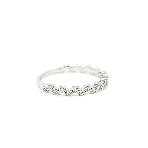 14k White Gold Stackable Diamond Wedding Band Image 2 Arezzo Jewelers Elmwood Park, IL