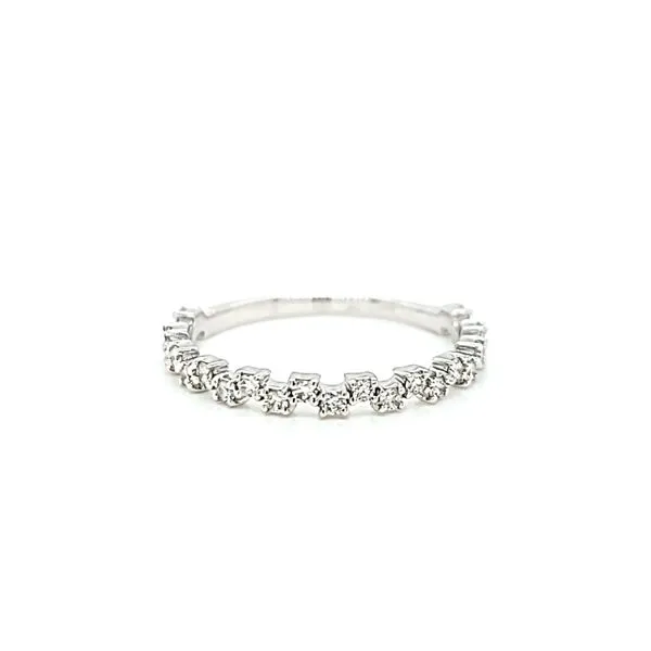 14k White Gold Stackable Diamond Wedding Band Arezzo Jewelers Elmwood Park, IL