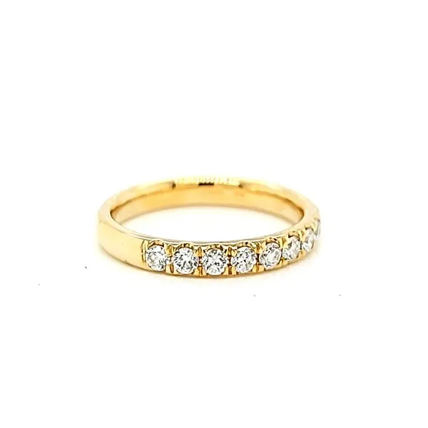 14k Yellow Gold Single Row Pave Diamond Wedding Band, .56cts Image 2 Arezzo Jewelers Elmwood Park, IL