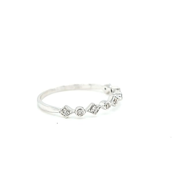14k White Gold Art Deco Diamond Wedding Ring Image 2 Arezzo Jewelers Elmwood Park, IL