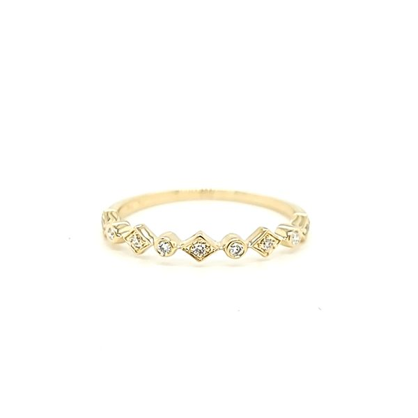 14k Yellow Gold Art Deco Diamond Wedding Ring Arezzo Jewelers Elmwood Park, IL