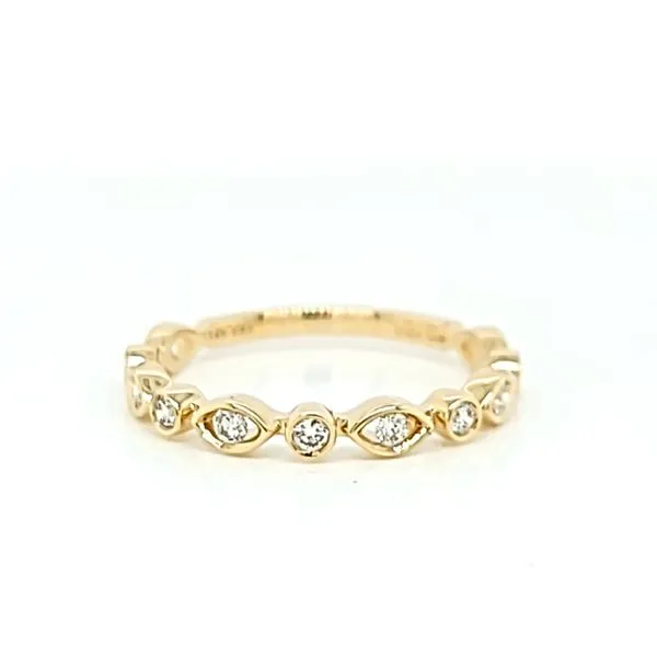 14k Yellow Gold Stackable Diamond Wedding Band Arezzo Jewelers Elmwood Park, IL