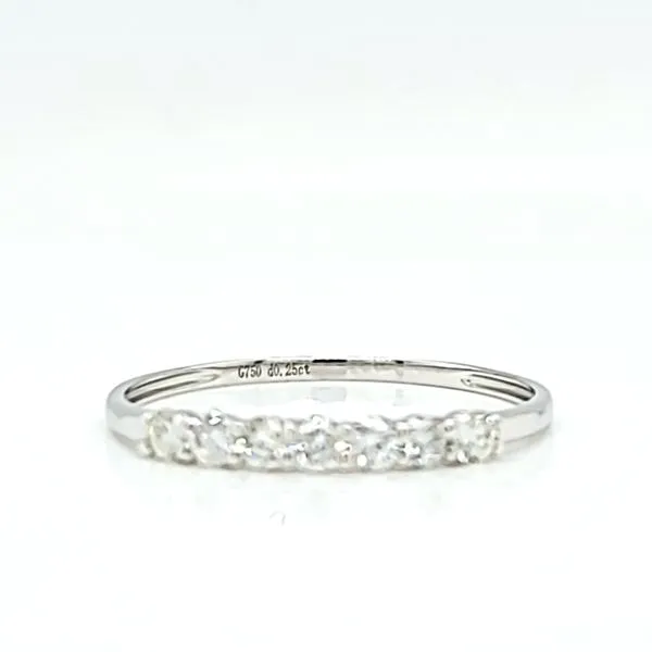 18k White Gold 7 Stone Diamond Band, .25cts Image 2 Arezzo Jewelers Elmwood Park, IL