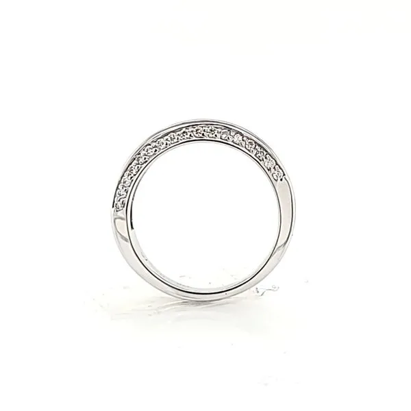 14k White Gold Princess Cut Channel Set Diamond Band Image 3 Arezzo Jewelers Elmwood Park, IL