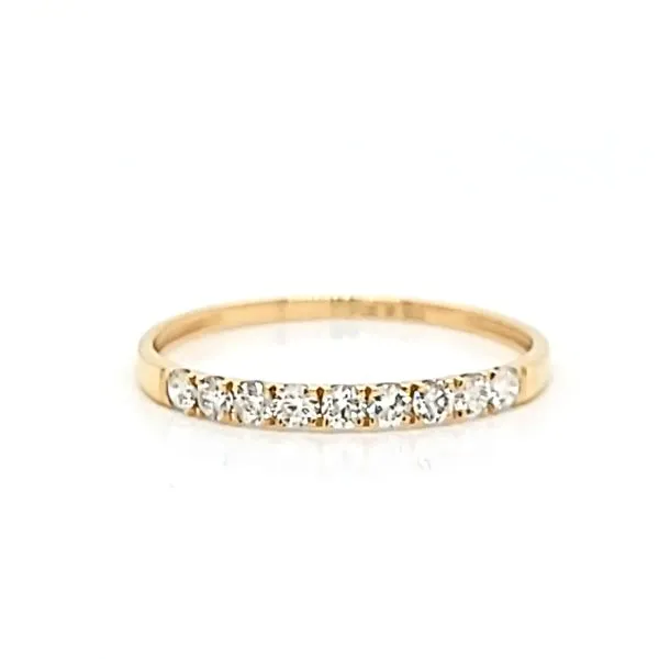 18k Yellow Gold Nine Stone Diamond Band, .25cts Arezzo Jewelers Elmwood Park, IL