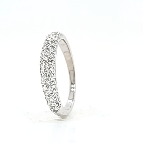 Platinum Pave Diamond Wedding Band Image 3 Arezzo Jewelers Elmwood Park, IL