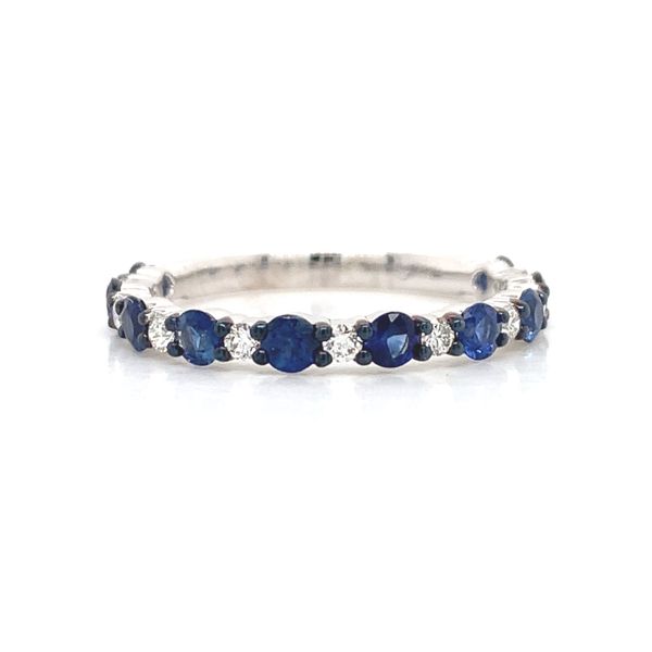 18k White Gold Sapphire and Diamond Stackable Ring Arezzo Jewelers Elmwood Park, IL