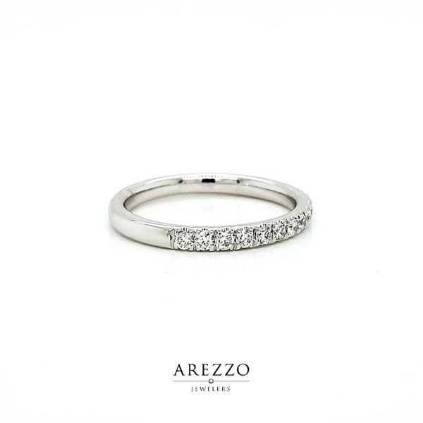 14k White Gold Pave Diamond Stackable Wedding Ring, .35cts Image 2 Arezzo Jewelers Elmwood Park, IL