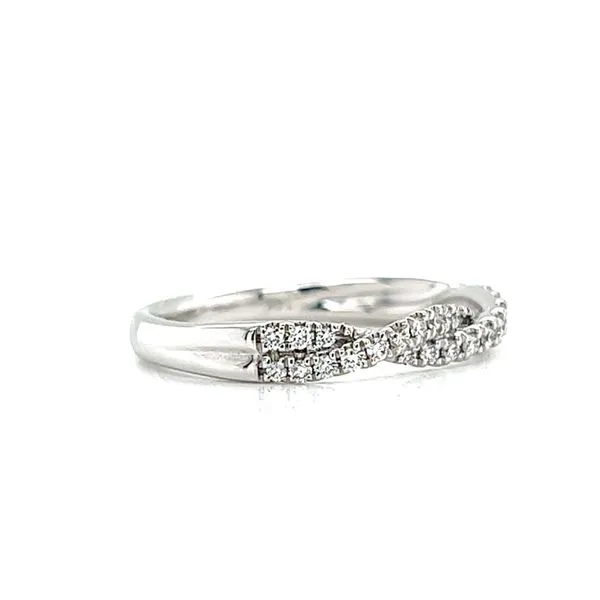 14k White Gold Diamond Twist Ring Image 3 Arezzo Jewelers Elmwood Park, IL