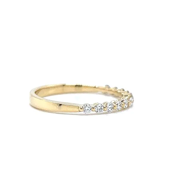 14k Yellow Gold Single Prong Diamond Wedding Band Image 2 Arezzo Jewelers Elmwood Park, IL