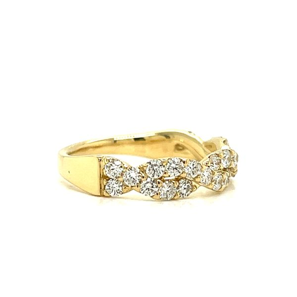 14k Yellow Gold Twist Diamond Anniversary Band Image 2 Arezzo Jewelers Elmwood Park, IL