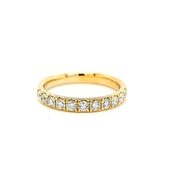 14k Yellow Gold Single Row Pave Diamond Wedding Band, .56cts Arezzo Jewelers Elmwood Park, IL