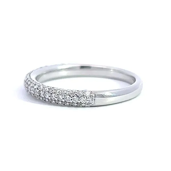 14 Karat White Gold 0.55ct Pave Diamond Wedding/Anniversary Band Image 2 Arezzo Jewelers Elmwood Park, IL